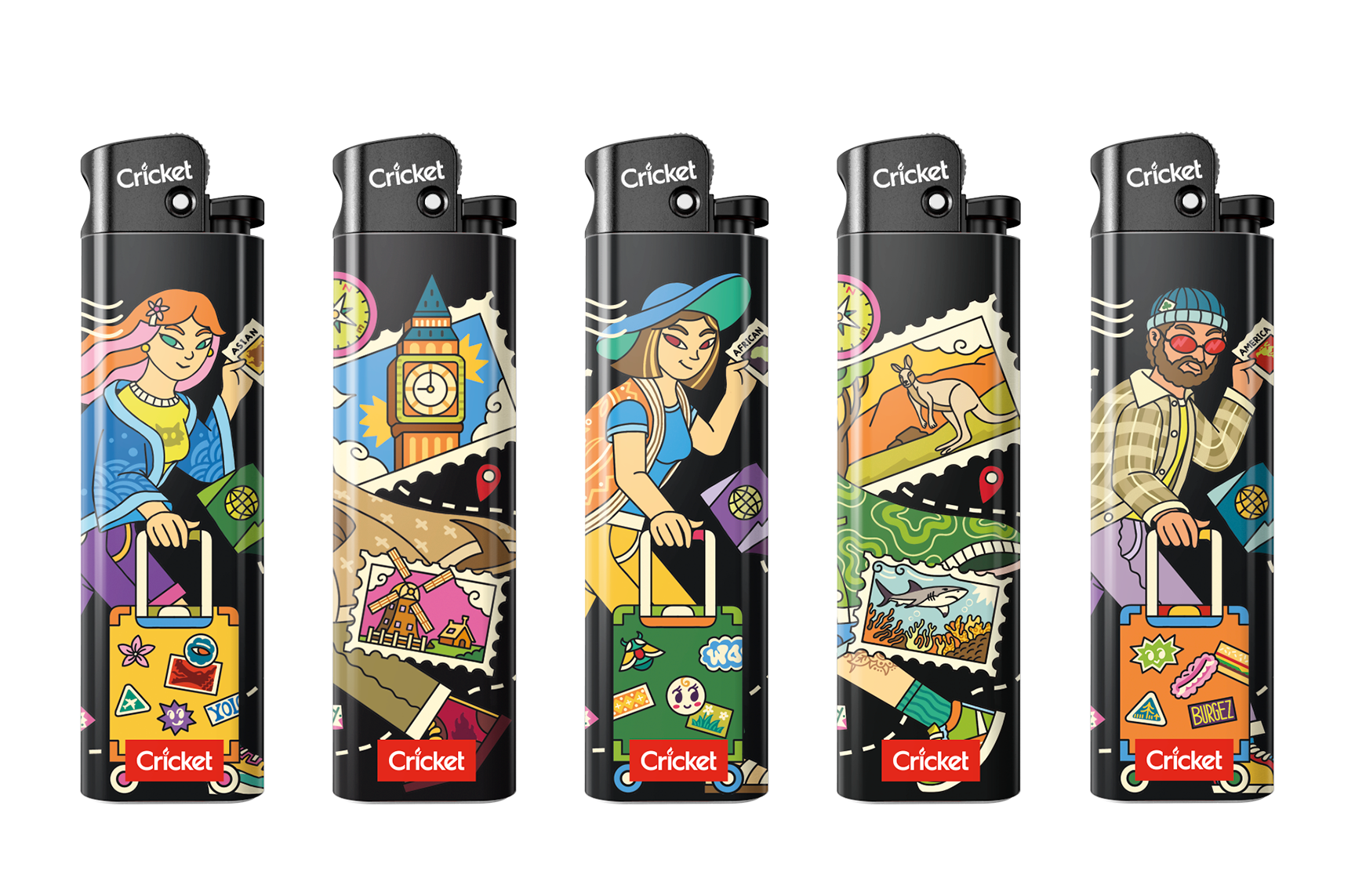 The "Around the World" collection captures the thrill of traveling globally, blending vibrant characters and iconic landmarks to celebrate the joy of travel and cultural discovery.